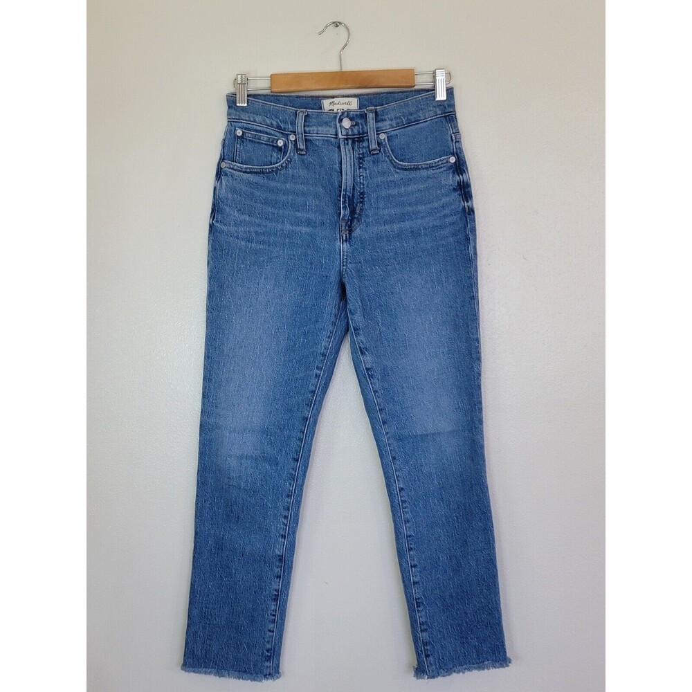MADEWELL The Perfect Vintage Jean Medium Blue Wash Raw Hem Womens Size 25